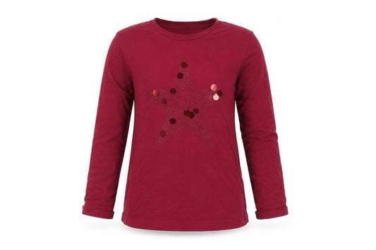 Regatta Girls Red Long Sleeve T-Shirt, 11-12 Years, Sequin Accent