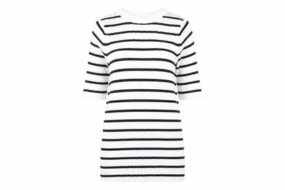 Marks and Spencer Women's White Striped Pullover Jumper