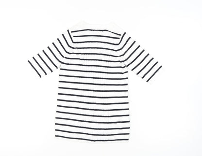 Marks and Spencer Women's White Striped Pullover Jumper
