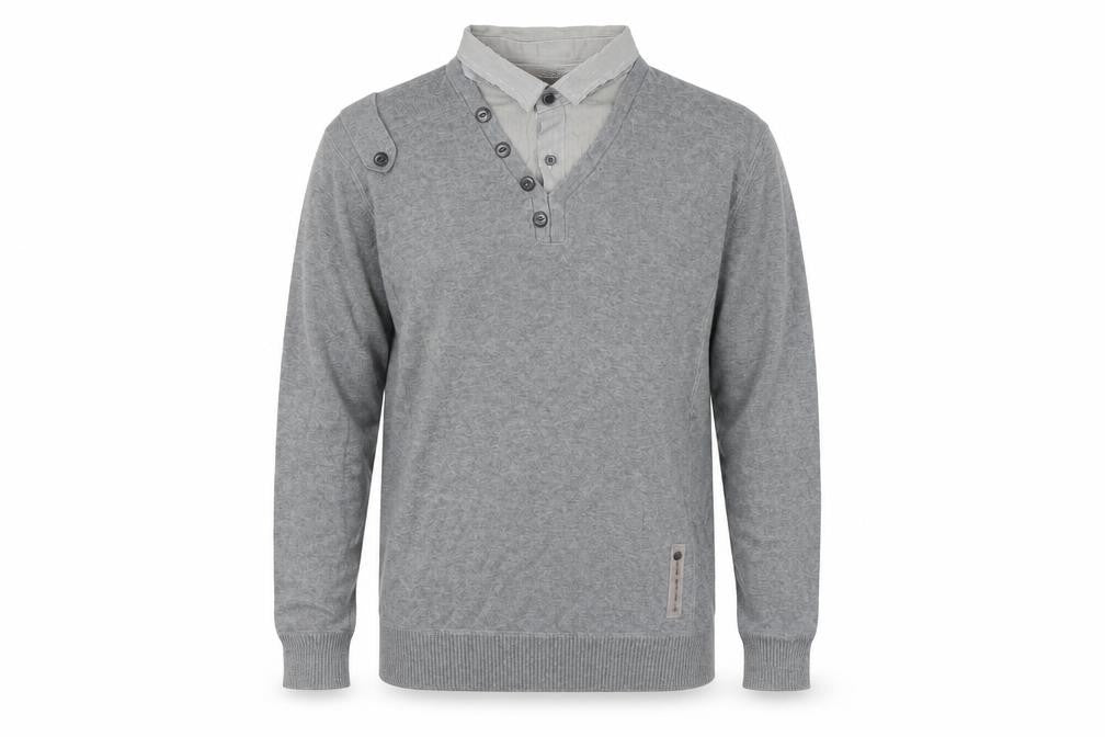 Mens UK Size M NEXT Grey Henley Jumper