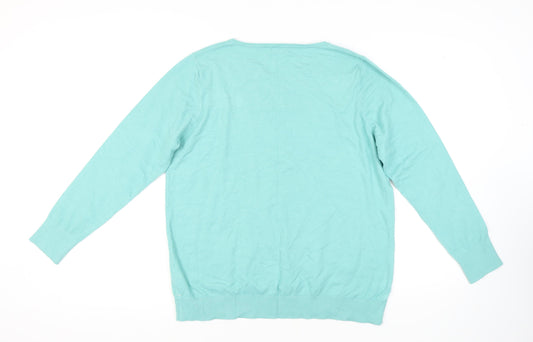 Womens UK Size 20 M&Co Blue Pullover Jumper