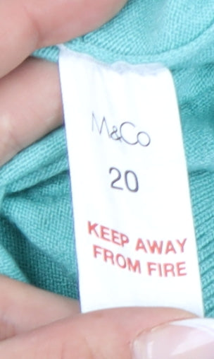 Womens UK Size 20 M&Co Blue Pullover Jumper