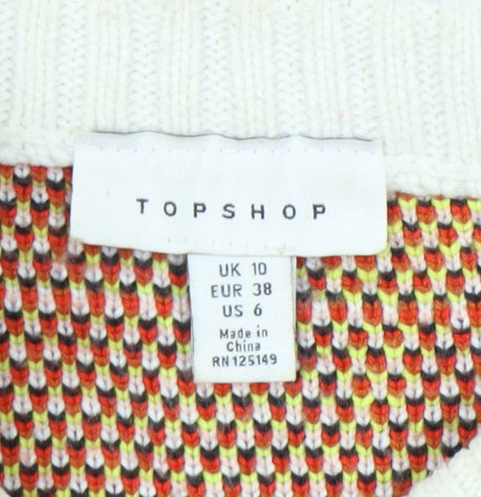 Womens UK Size 10 Topshop Multicoloured Pullover Jumper