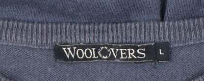 Woolovers Men's Blue Striped Pullover Jumper, L