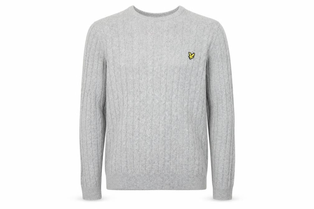 Mens UK Size M Lyle & Scott Grey Pullover Jumper