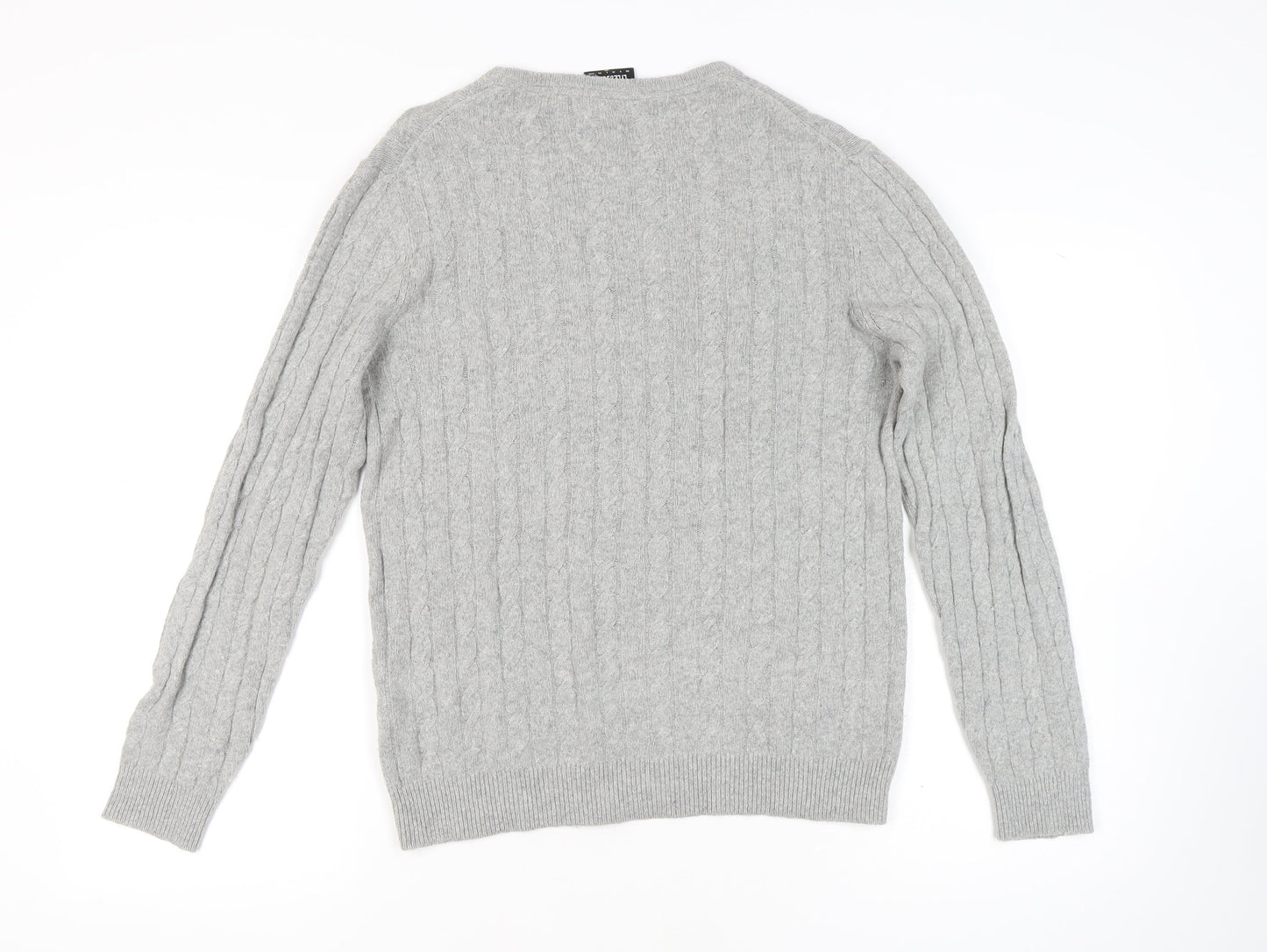 Lyle & Scott Men's Grey Wool Pullover Jumper M, Regular Fit