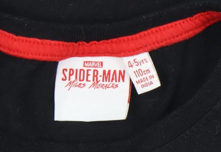 Marvel Boys Black Miles Morales Spider-Man T-Shirt 4-5 Years