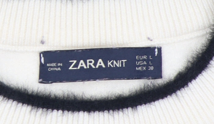 Womens UK Size 12 Zara Ivory Pullover Jumper