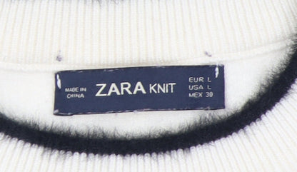 Womens UK Size 12 Zara Ivory Pullover Jumper