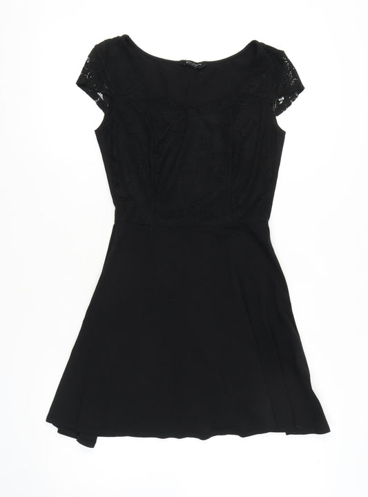 Dorothy Perkins Women's Black Fit & Flare Dress Size 10