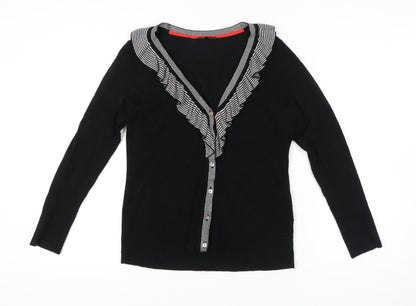 Womens UK Size L Linea Black Cardigan Jumper