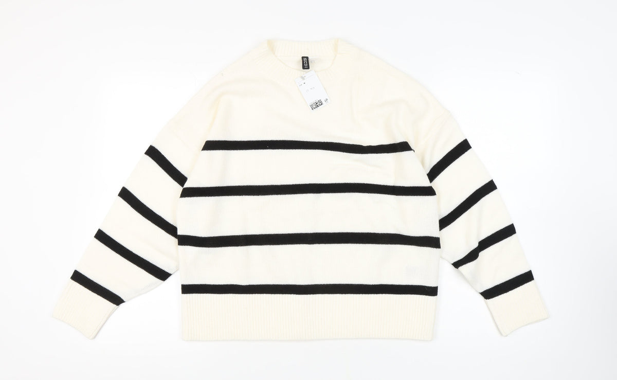 Womens UK Size M Divided Ivory Pullover Jumper