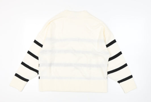 Womens UK Size M Divided Ivory Pullover Jumper