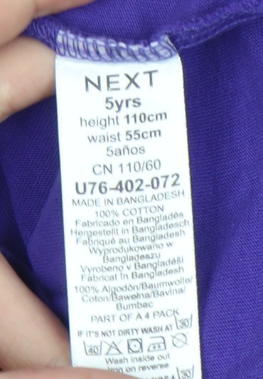 Next Boys Purple T-Shirt, 5 Years, Short Sleeve, Cotton