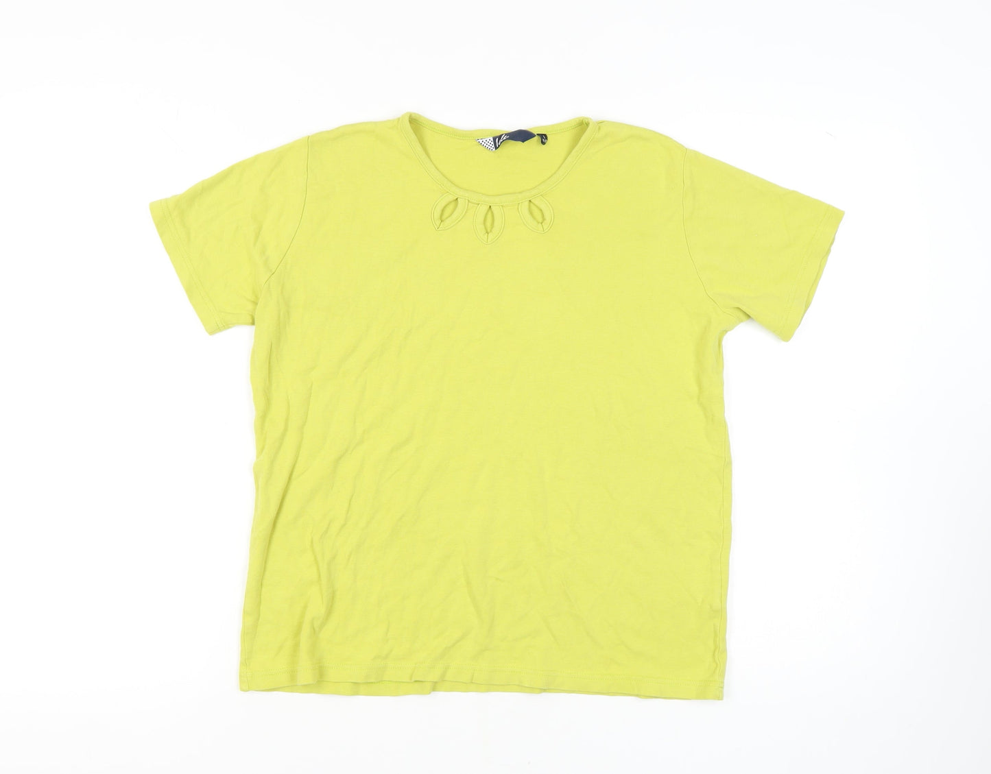 Isle Women's Yellow T-Shirt, Size L, Short Sleeve Casual