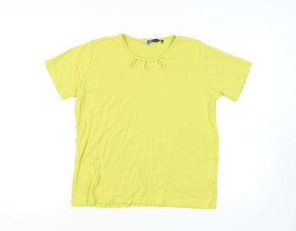 Isle Women's Yellow T-Shirt, Size L, Short Sleeve Casual