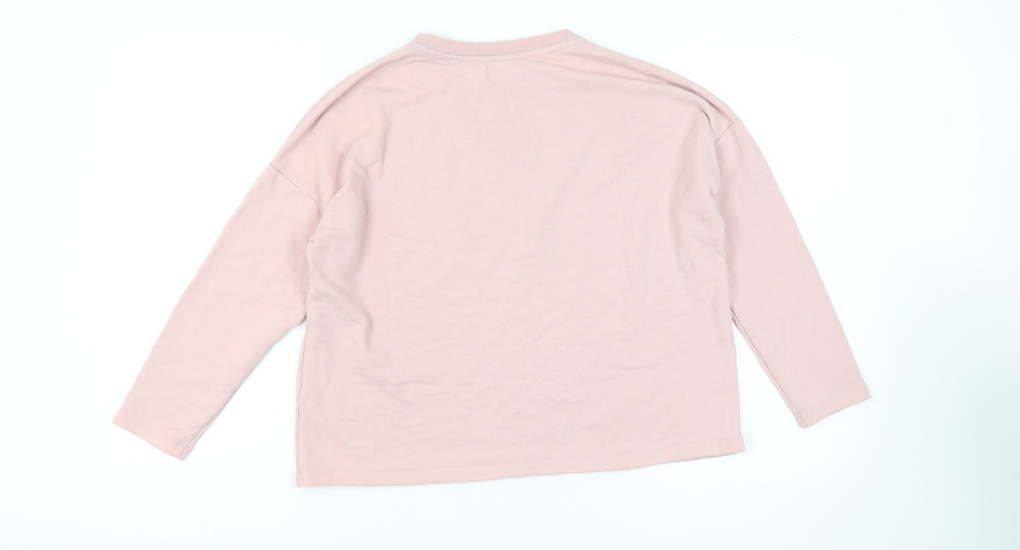 Womens UK Size S Pull&Bear Pink Pullover Sweatshirt