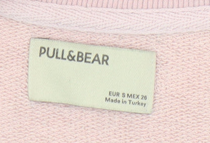 Womens UK Size S Pull&Bear Pink Pullover Sweatshirt