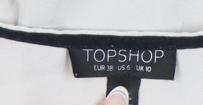 Topshop Women's Beige Short Sleeve Jumpsuit Size 10