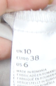 Topshop Women's Beige Short Sleeve Jumpsuit Size 10