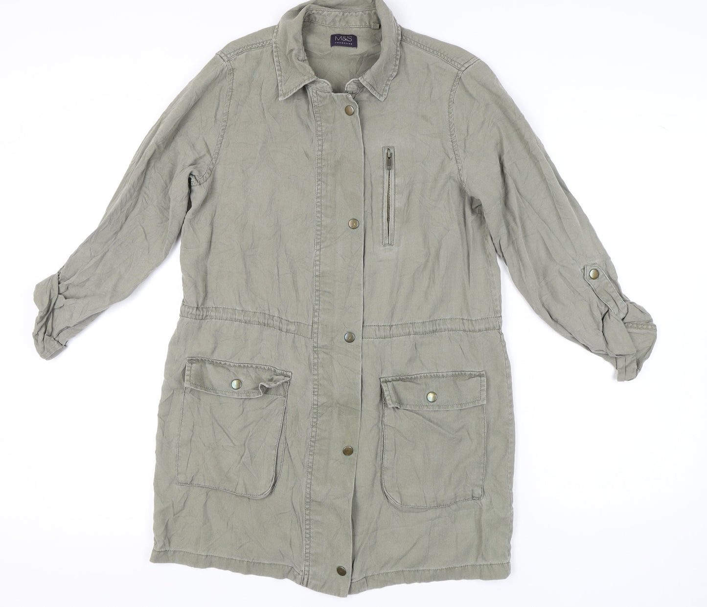 Womens UK Size 8 Marks and Spencer Green Basic Jacket