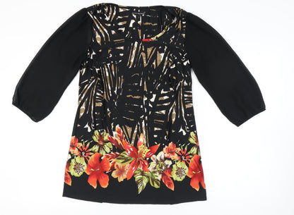 David Emanuel Women's Black Floral Tunic Size 12