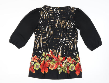 David Emanuel Women's Black Floral Tunic Size 12