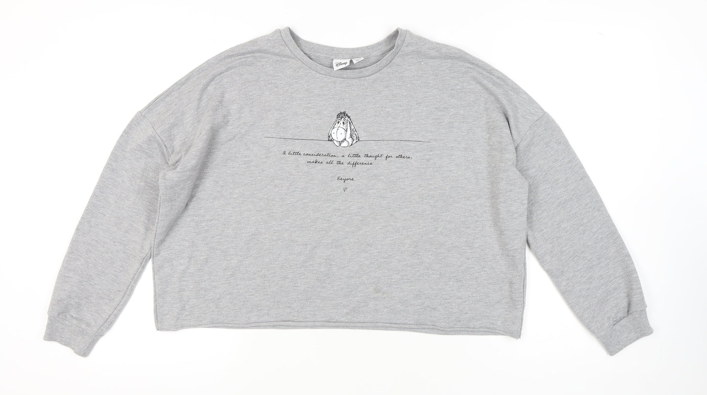Unisex Adults UK Size M Disney Grey Pullover Sweatshirt