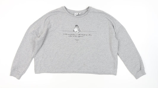Front view of Disney unisex grey pullover sweatshirt - m