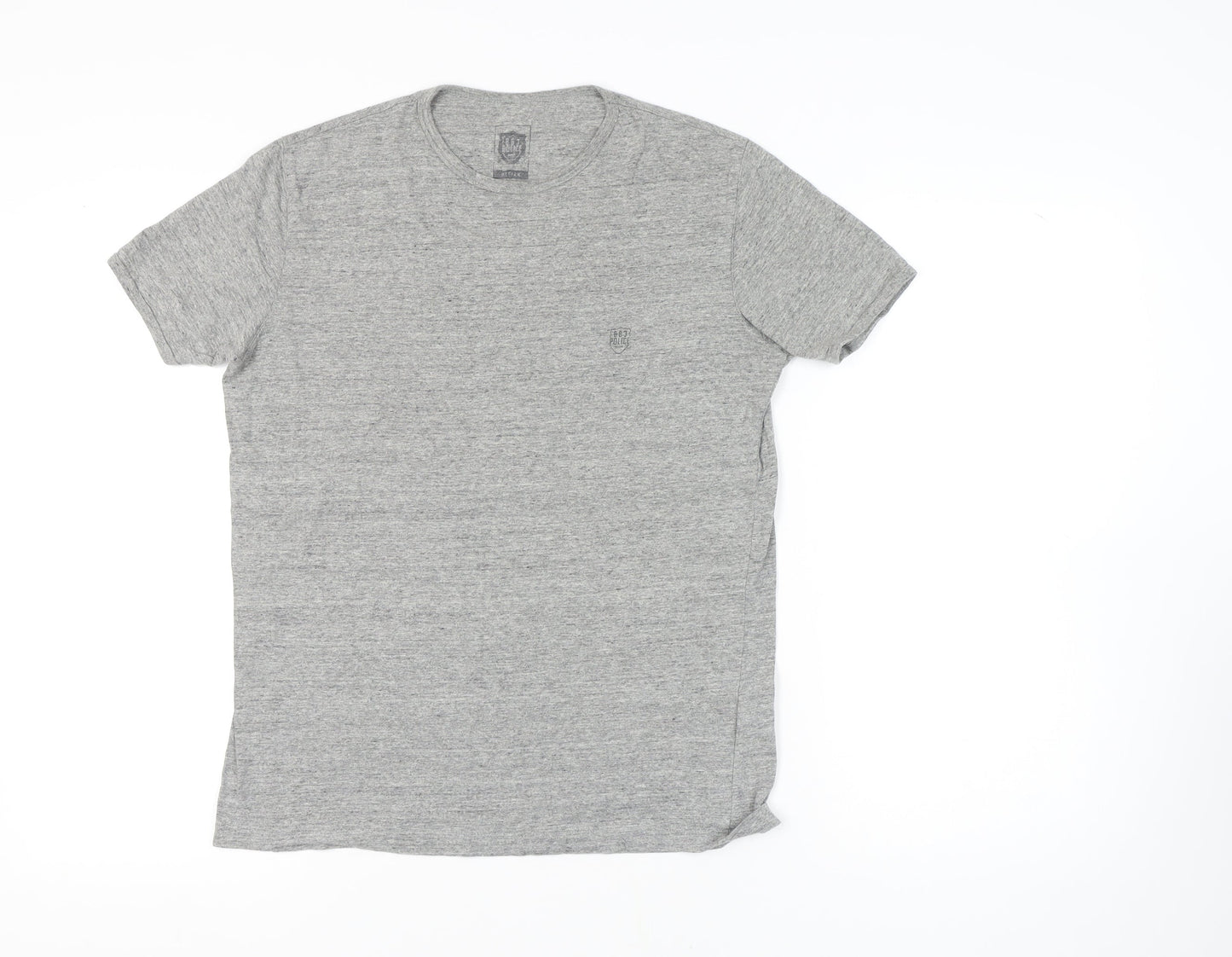 883 Police Men's Grey Crew Neck T-Shirt Medium