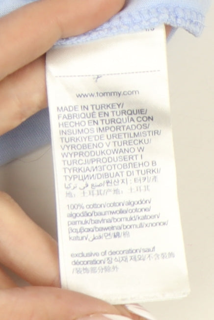 Tommy Hilfiger Men's Blue S T-Shirt, Organic Cotton