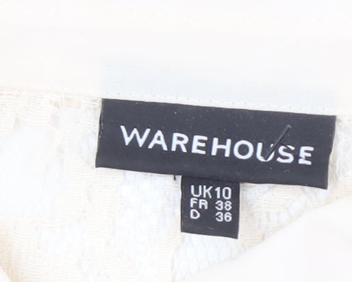Womens UK Size 10 Warehouse Beige  Blouse