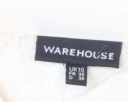 Womens UK Size 10 Warehouse Beige  Blouse