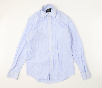 The Savile Row Men's Blue Striped Shirt 15 Slim Fit