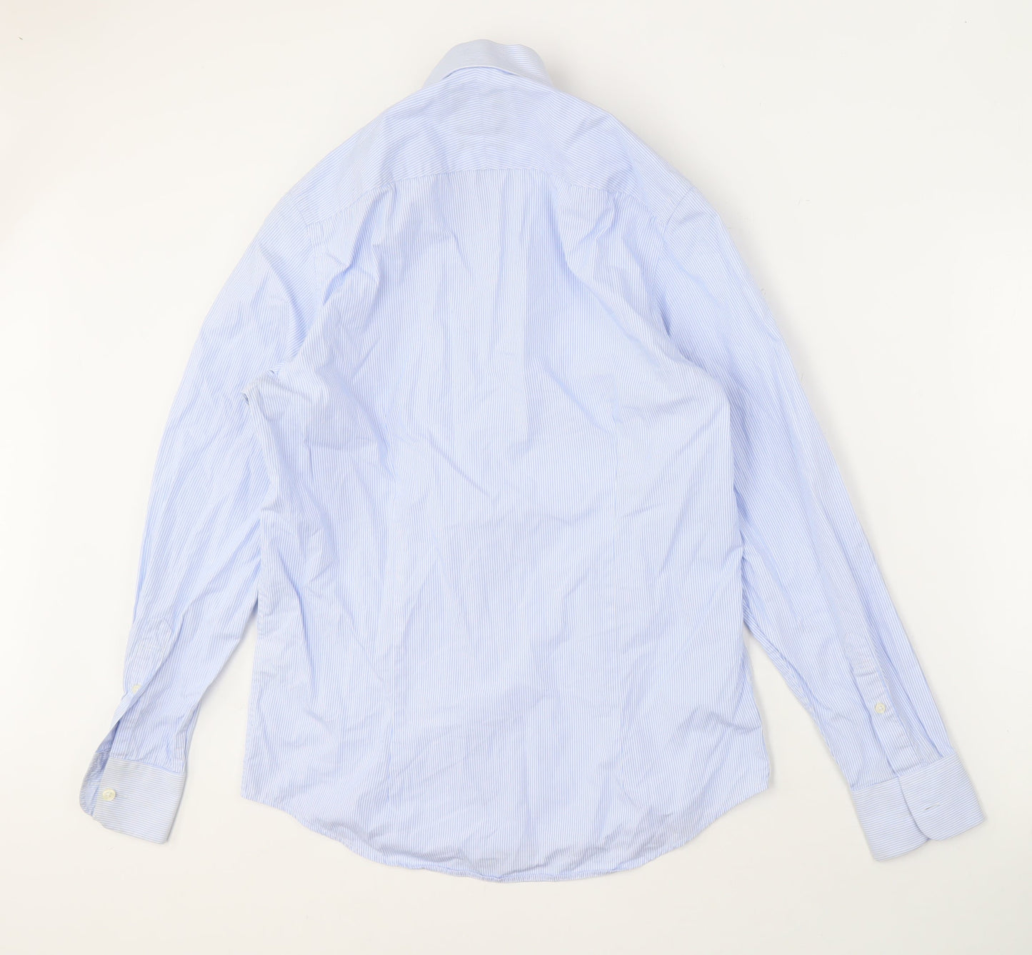 The Savile Row Men's Blue Striped Shirt 15 Slim Fit