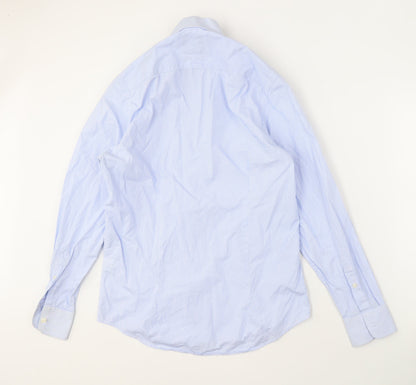 The Savile Row Men's Blue Striped Shirt 15 Slim Fit