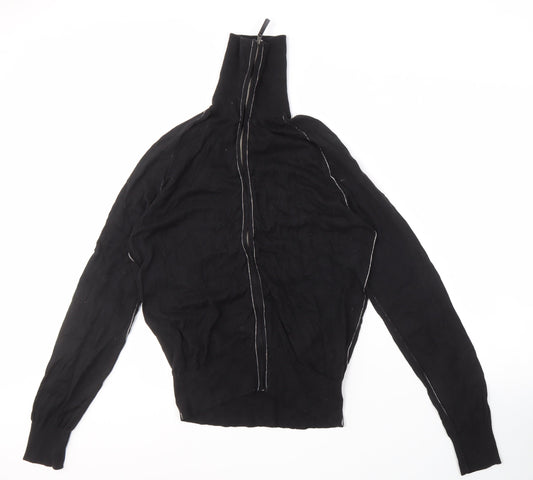 Zara Man Black Full Zip Jumper, Size M, Cotton