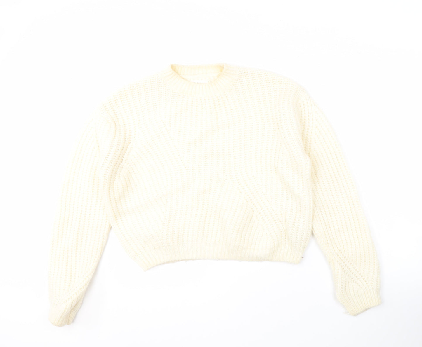 Zara Girls Ivory Acrylic Knit Pullover Jumper, Size 13-14