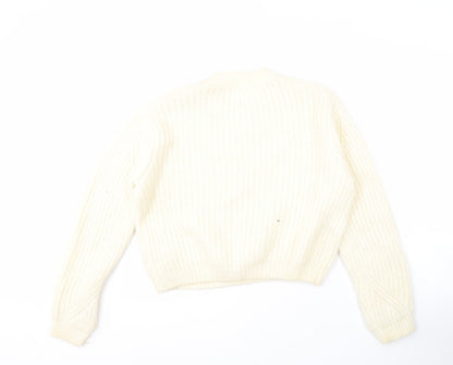 Zara Girls Ivory Acrylic Knit Pullover Jumper, Size 13-14