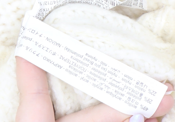 Zara Girls Ivory Acrylic Knit Pullover Jumper, Size 13-14