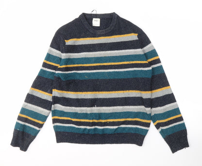Marks and Spencer Men's Multicoloured Striped Pullover L