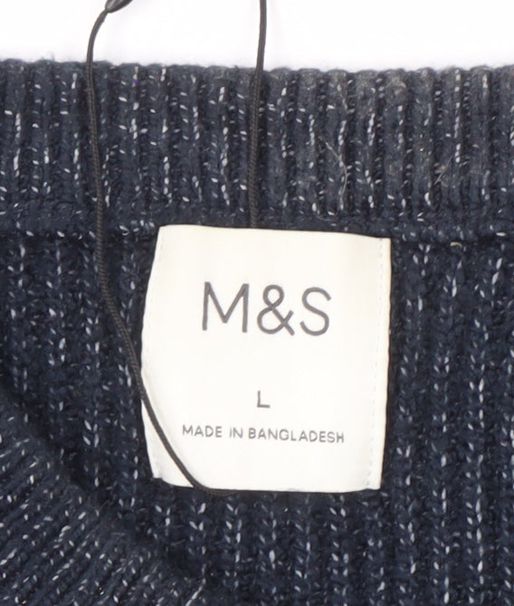 Marks and Spencer Men's Multicoloured Striped Pullover L