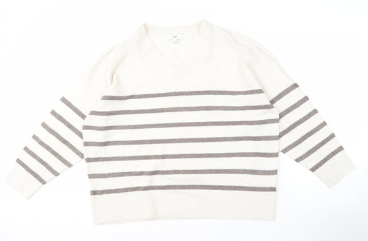 Womens UK Size XL Marks and Spencer White Pullover Jumper