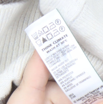 Womens UK Size XL Marks and Spencer White Pullover Jumper