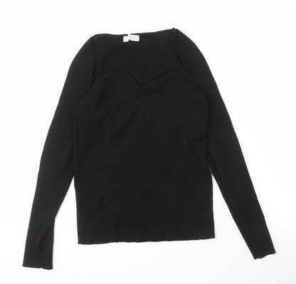 MNG Women's Black Long Sleeve Knit Top XL