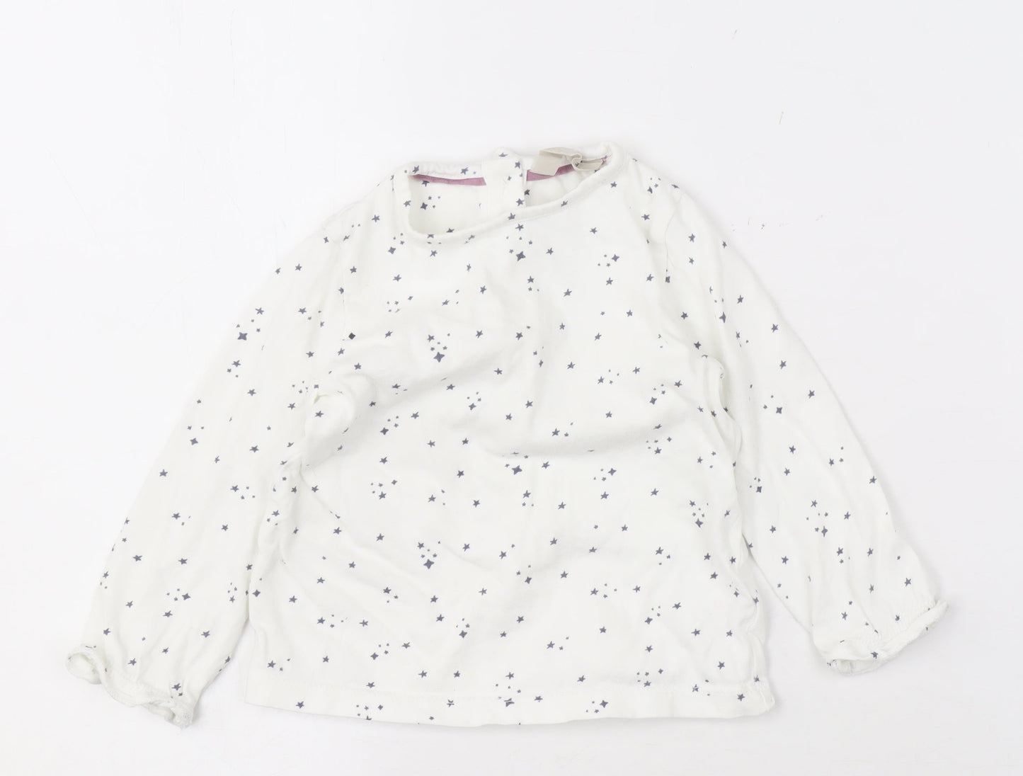 John Lewis Unisex Baby White Stars Blouse, 9-12 Months, Cotton