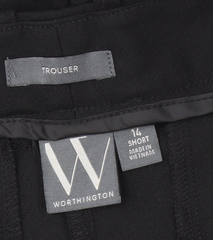 Womens UK Size 14 Worthington Regular Fit Business Casual Black Trousers