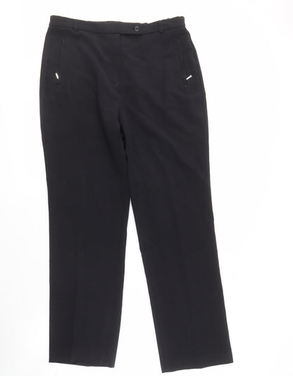 Womens UK Size 12 Marks and Spencer Regular Fit Dress Pants Black Trousers