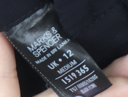 Womens UK Size 12 Marks and Spencer Regular Fit Dress Pants Black Trousers