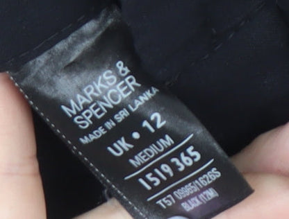 Womens UK Size 12 Marks and Spencer Regular Fit Dress Pants Black Trousers